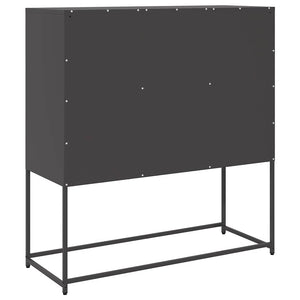 vidaXL Sideboard Black 100.5x39x107 cm Cold-rolled Steel