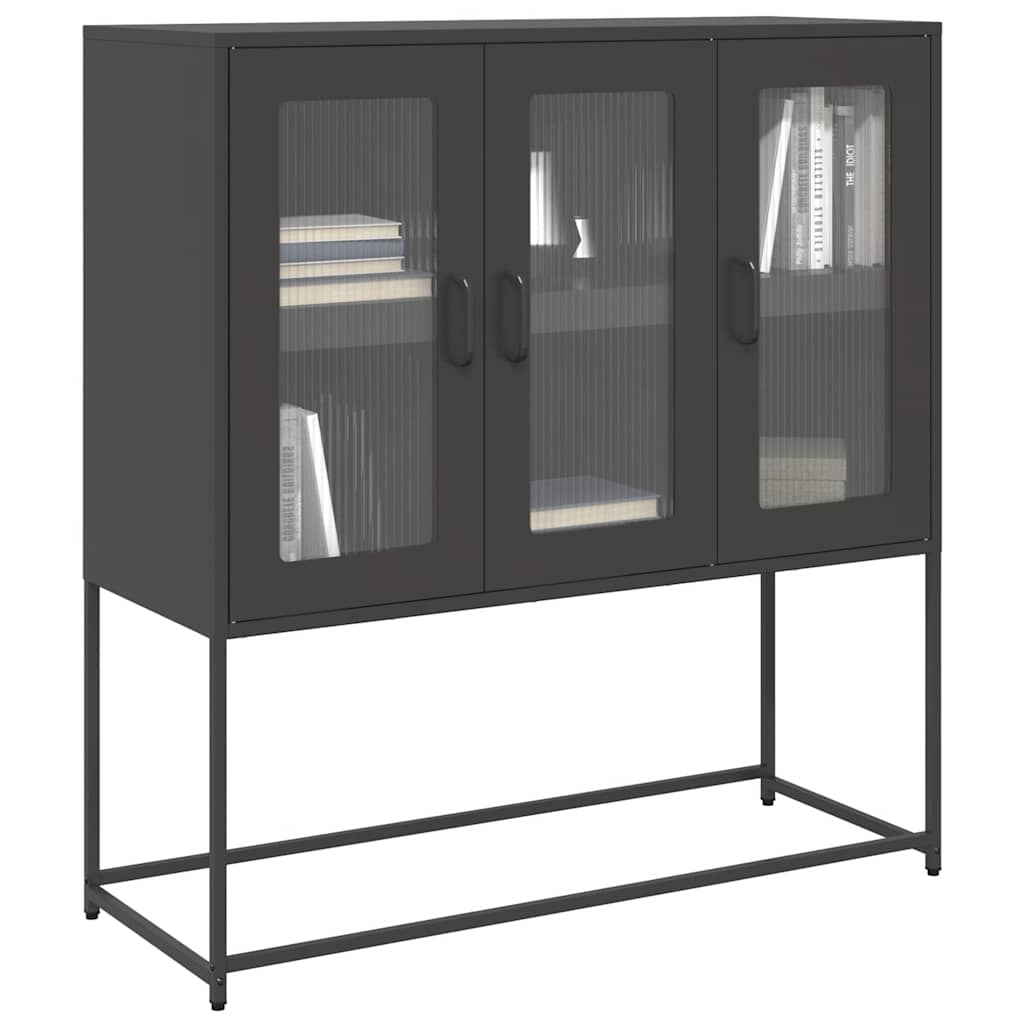 vidaXL Sideboard Black 100.5x39x107 cm Cold-rolled Steel