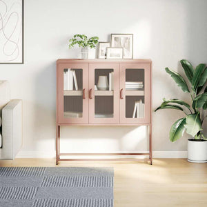 vidaXL Sideboard Pink 100.5x39x107 cm Cold-rolled Steel