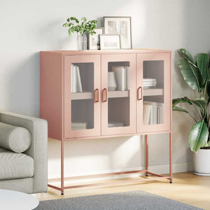 vidaXL Sideboard Pink 100.5x39x107 cm Cold-rolled Steel