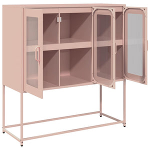 vidaXL Sideboard Pink 100.5x39x107 cm Cold-rolled Steel