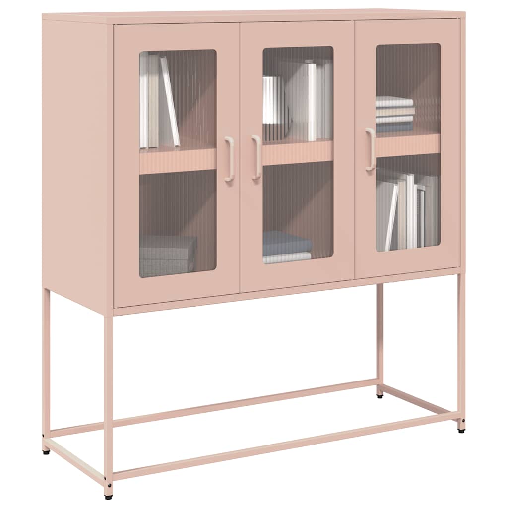 vidaXL Sideboard Pink 100.5x39x107 cm Cold-rolled Steel