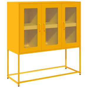 vidaXL Sideboard Mustard Yellow 100.5x39x107 cm Cold-rolled Steel