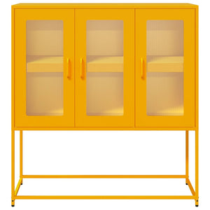 vidaXL Sideboard Mustard Yellow 100.5x39x107 cm Cold-rolled Steel