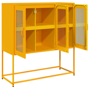 vidaXL Sideboard Mustard Yellow 100.5x39x107 cm Cold-rolled Steel