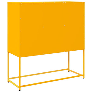 vidaXL Sideboard Mustard Yellow 100.5x39x107 cm Cold-rolled Steel