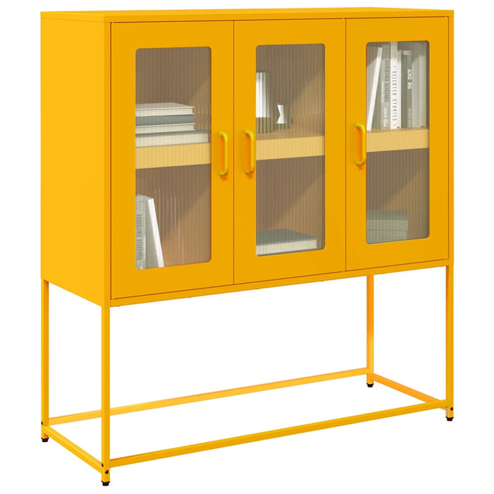 vidaXL Sideboard Mustard Yellow 100.5x39x107 cm Cold-rolled Steel