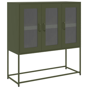 vidaXL Sideboard Olive Green 100.5x39x107 cm Cold-rolled Steel