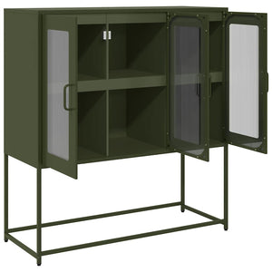 vidaXL Sideboard Olive Green 100.5x39x107 cm Cold-rolled Steel