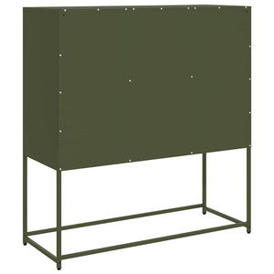 vidaXL Sideboard Olive Green 100.5x39x107 cm Cold-rolled Steel