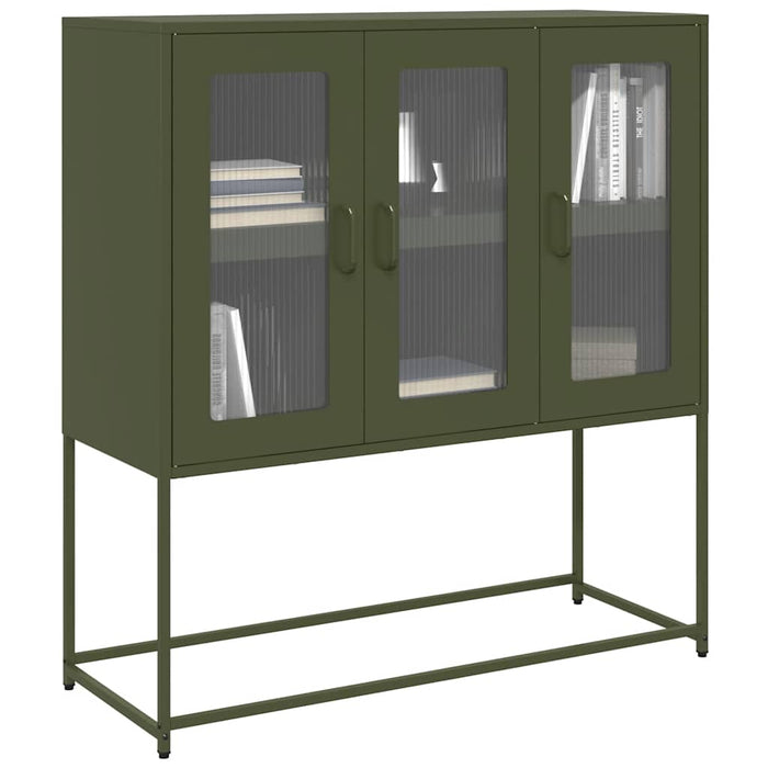 vidaXL Sideboard Olive Green 100.5x39x107 cm Cold-rolled Steel