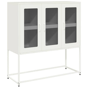 vidaXL Sideboard White 100.5x39x107 cm Cold-rolled Steel