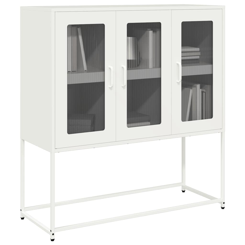 vidaXL Sideboard White 100.5x39x107 cm Cold-rolled Steel