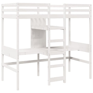 vidaXL Loft Bed Frame without Mattress White 80x200cm Solid Wood Pine