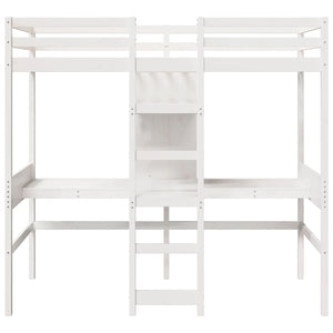 vidaXL Loft Bed Frame without Mattress White 80x200cm Solid Wood Pine