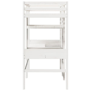 vidaXL Loft Bed Frame without Mattress White 80x200cm Solid Wood Pine