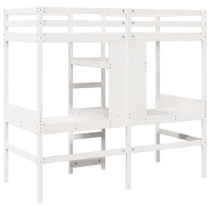 vidaXL Loft Bed Frame without Mattress White 80x200cm Solid Wood Pine