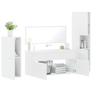 vidaXL 4 Piece Bathroom Furniture Set White Engineered Wood