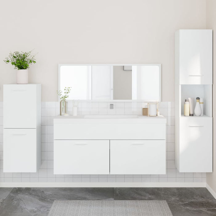 vidaXL 4 Piece Bathroom Furniture Set White Engineered Wood