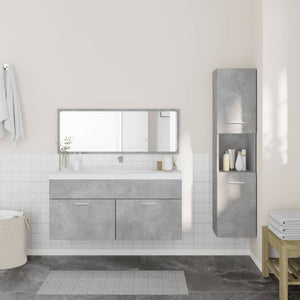 vidaXL 3 Piece Bathroom Furniture Set Concrete Grey Engineered Wood