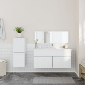 vidaXL 3 Piece Bathroom Furniture Set White Engineered Wood