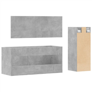 vidaXL 3 Piece Bathroom Furniture Set Concrete Grey Engineered Wood