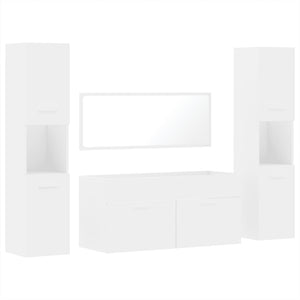 vidaXL 4 Piece Bathroom Furniture Set White Engineered Wood