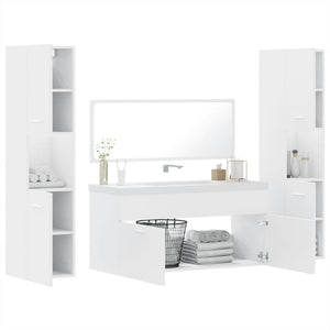 vidaXL 4 Piece Bathroom Furniture Set White Engineered Wood