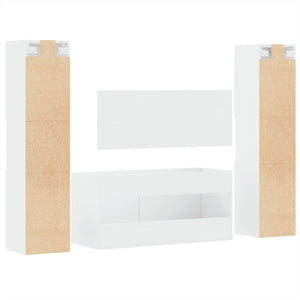 vidaXL 4 Piece Bathroom Furniture Set White Engineered Wood