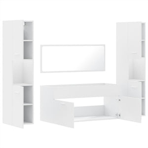 vidaXL 4 Piece Bathroom Furniture Set White Engineered Wood