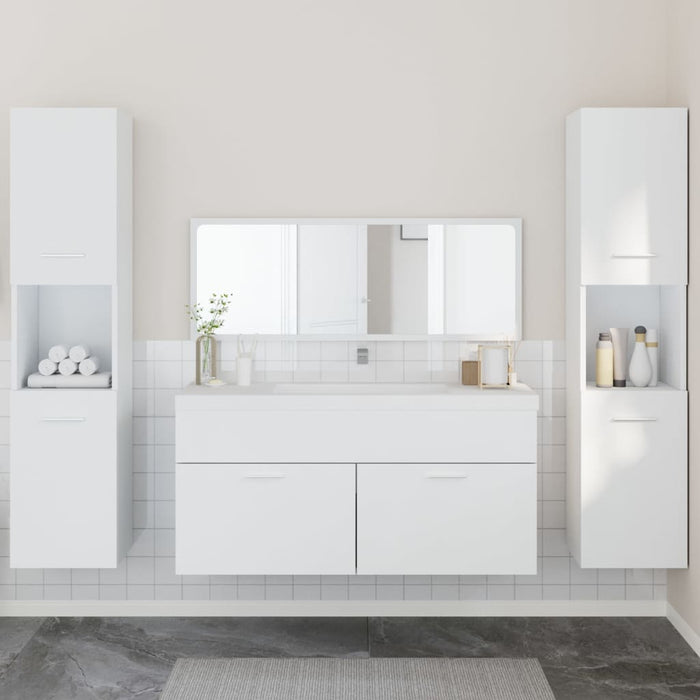 vidaXL 4 Piece Bathroom Furniture Set White Engineered Wood