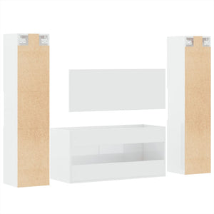 vidaXL 4 Piece Bathroom Furniture Set High Gloss White Engineered Wood