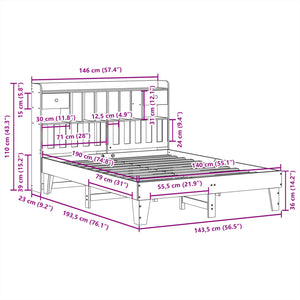 vidaXL Bed Frame without Mattress 140x190 cm Solid Wood Pine