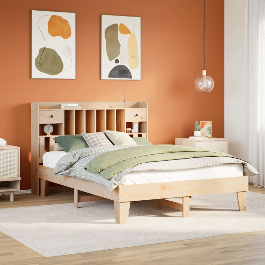 vidaXL Bed Frame without Mattress 140x190 cm Solid Wood Pine