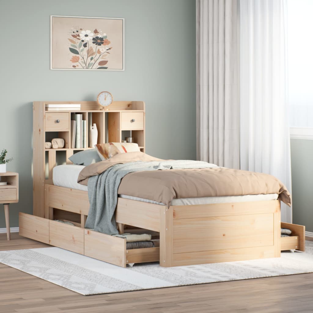 vidaXL Bookcase Bed without Mattress 100x200 cm Solid Wood Pine