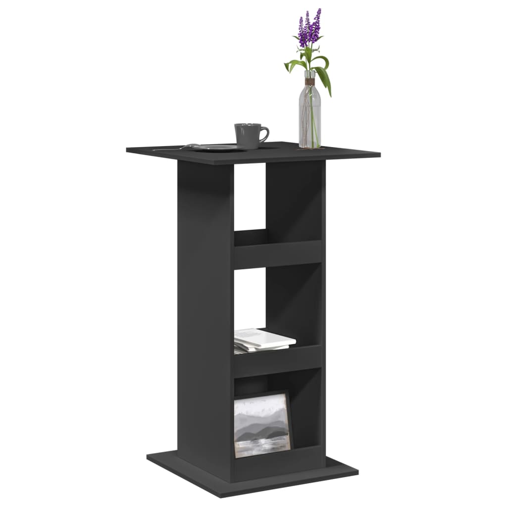 vidaXL Bar Table with Storage Black 60x60x102 cm Engineered Wood