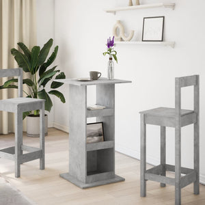 vidaXL Bar Table with Storage Concrete Grey 60x60x102 cm Engineered Wood