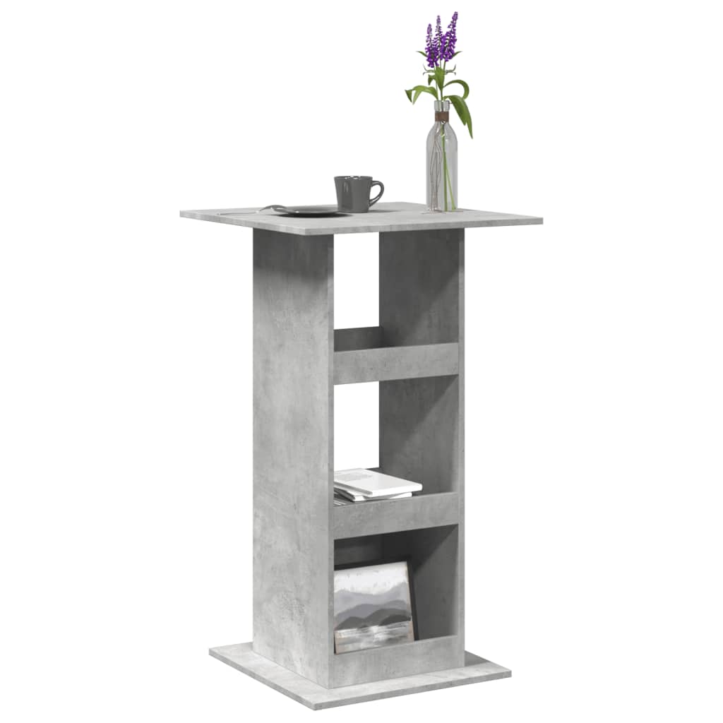 vidaXL Bar Table with Storage Concrete Grey 60x60x102 cm Engineered Wood