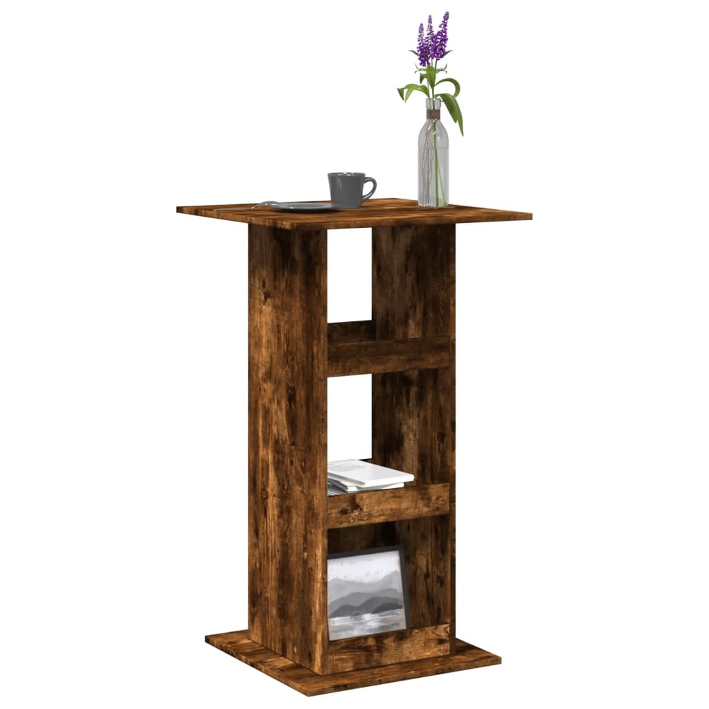 vidaXL Bar Table with Storage Smoked Oak 60x60x102 cm Engineered Wood