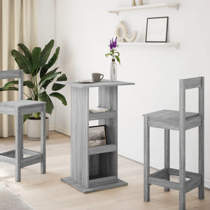 vidaXL Bar Table with Storage Grey Sonoma 60x60x102 cm Engineered Wood