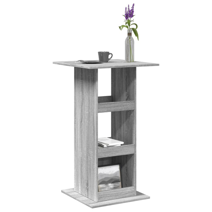 vidaXL Bar Table with Storage Grey Sonoma 60x60x102 cm Engineered Wood