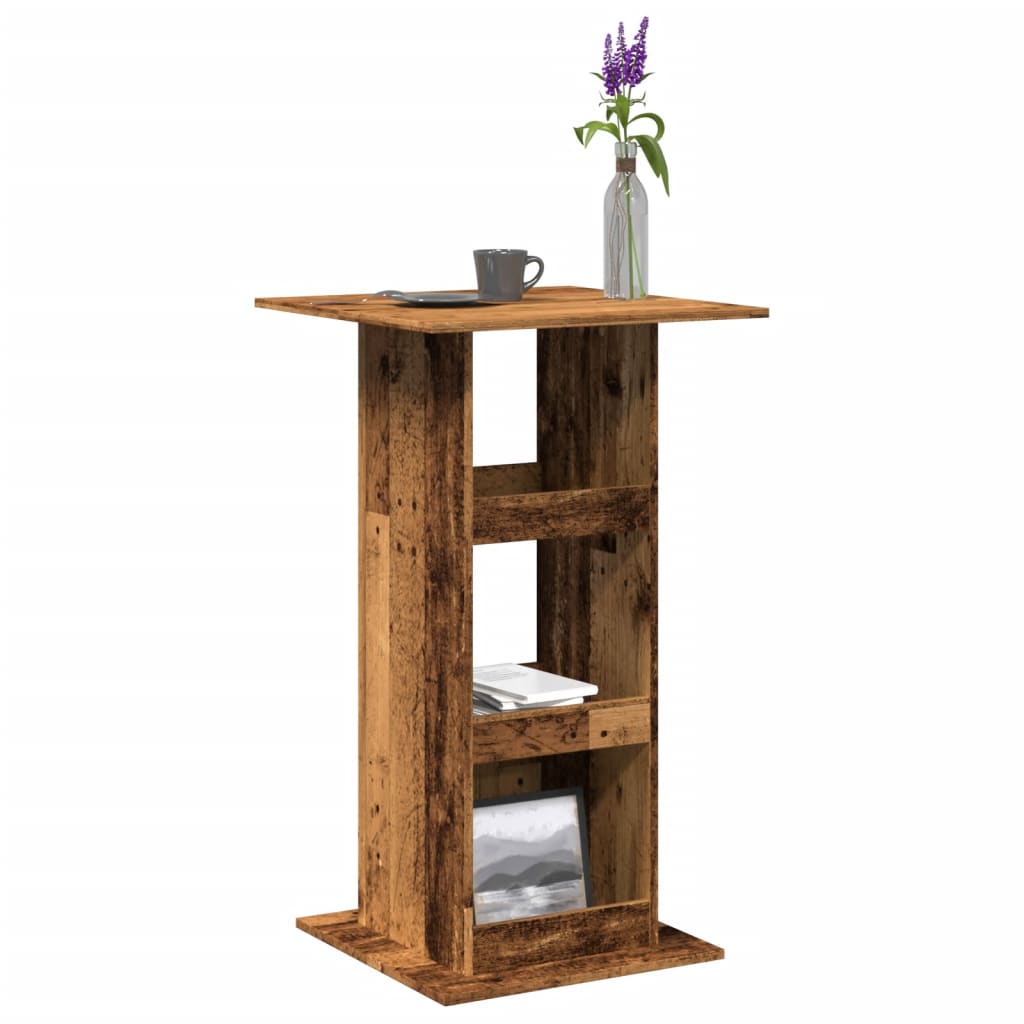 vidaXL Bar Table with Storage Old Wood 60x60x102 cm Engineered Wood