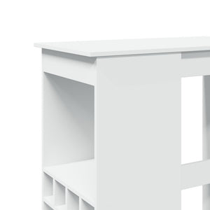 vidaXL Bar Table with Racks White 90x47.5x103.5 cm Engineered Wood