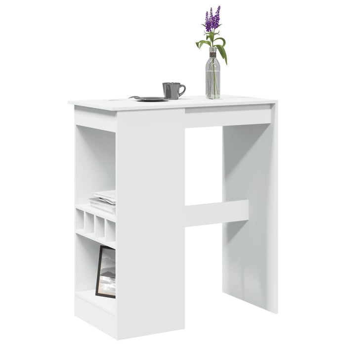 vidaXL Bar Table with Racks White 90x47.5x103.5 cm Engineered Wood