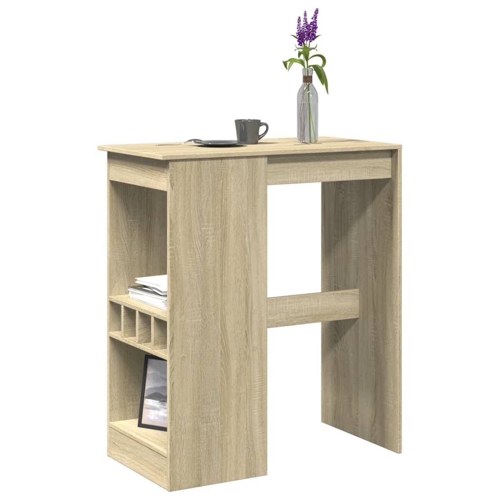 vidaXL Bar Table with Racks Sonoma Oak 90x47.5x103.5 cm Engineered Wood