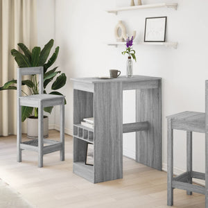 vidaXL Bar Table with Racks Grey Sonoma 90x47.5x103.5 cm Engineered Wood