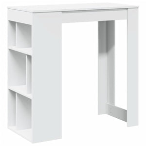 vidaXL Bar Table with Racks White 102x50x103.5 cm Engineered Wood