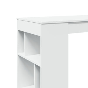 vidaXL Bar Table with Racks White 102x50x103.5 cm Engineered Wood