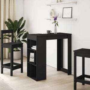 vidaXL Bar Table with Racks Black 102x50x103.5 cm Engineered Wood