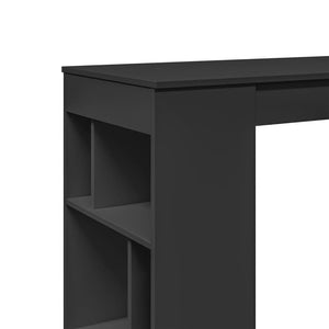 vidaXL Bar Table with Racks Black 102x50x103.5 cm Engineered Wood